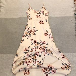 Dynamite Ivory floral high low dress